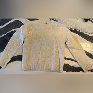 LAMBSWOOL CABLE CREW IN ANTIQUE WHITE